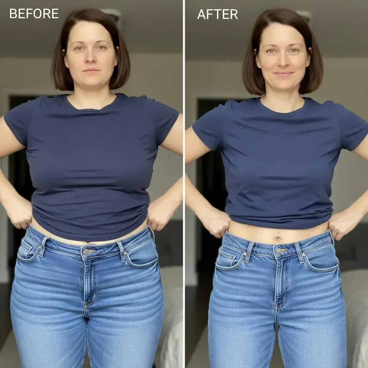 Woman feeling bloated and frustrated