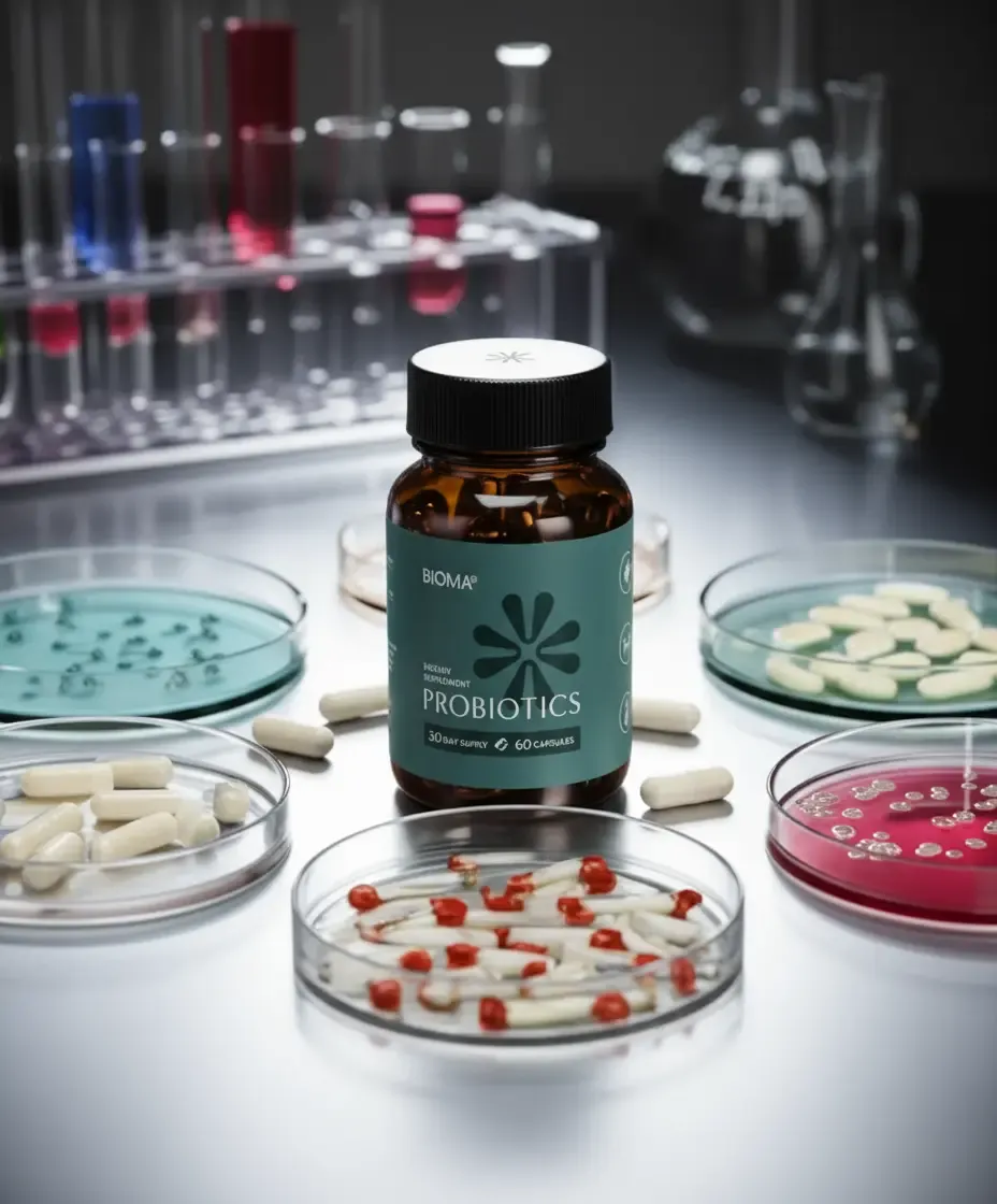 Colagem de ingredientes científicos do Bioma